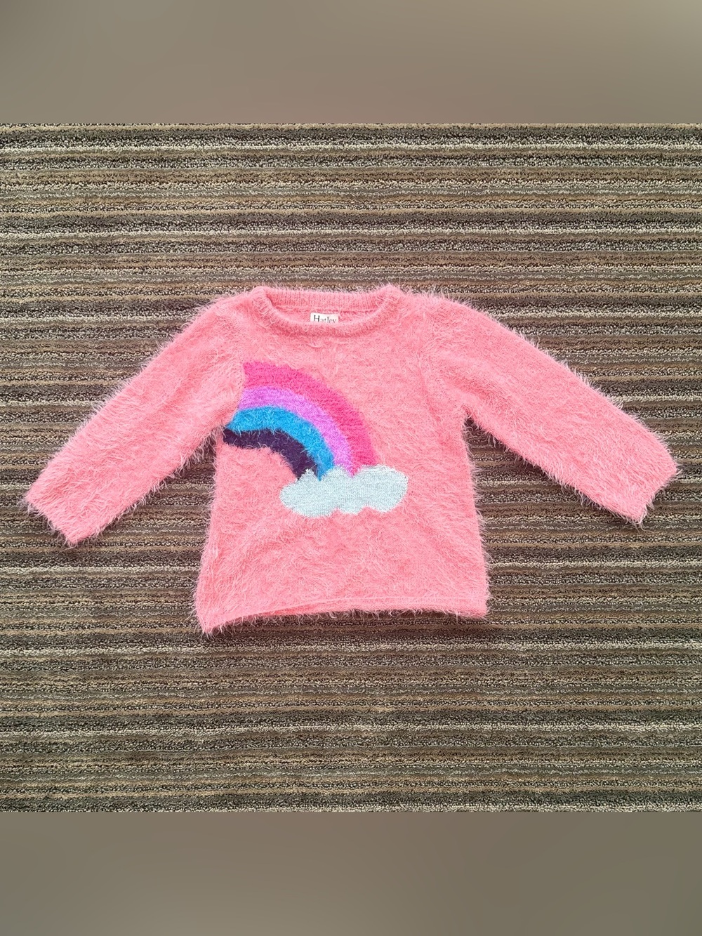 Hatley Pink Fuzzy Rainbow Cloud Sweater